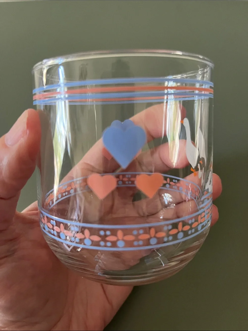 Vintage Luminarc “Hearts ‘N Geese” Juice Glasses from 1980’s Set-4